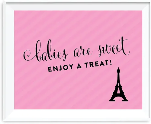 Vista 12 de Andaz Press Paris Bonjour Bebe Girl Baby Shower Collection - Cartel colgante con cuerda, tarjetas y regalos, 5 pies, 1 juego, decoración de papel