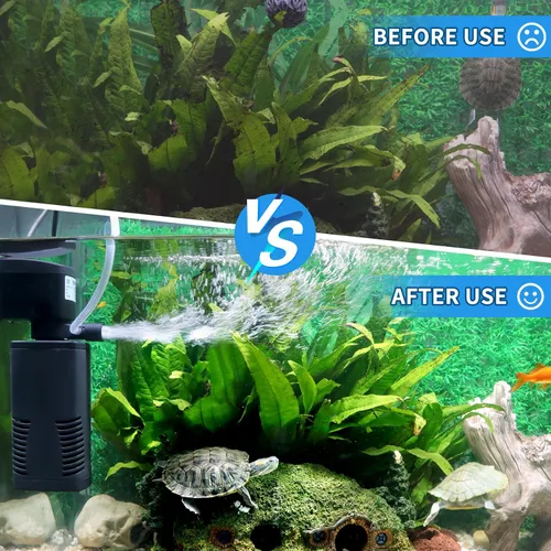 Vista 4 de coospider-repta Filtro de Tanque de Peces para Tanque de 15-40 Galones, 160 GPH Filtros Internos de Acuario Cristalinos y Potentes Sistema de Bomba