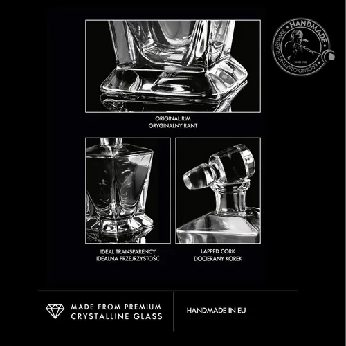 Vista 8 de Krosno - Decantador de whisky con tapón 25.4 oz Colección Caro Para uso en casa, restaurantes, fiestas Idea de regalo para bar mitzvah, boda