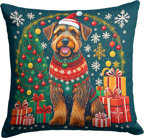 Vista 31 de Caroline's Treasures DAC1082PW1414 Affenpinscher - Almohada decorativa de tela navideña, lavable a máquina, para interiores y exteriores, para sofá