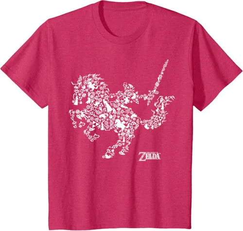 Vista 26 de The Legend of Zelda Camiseta con diseño de símbolos de caballo Azul Marino