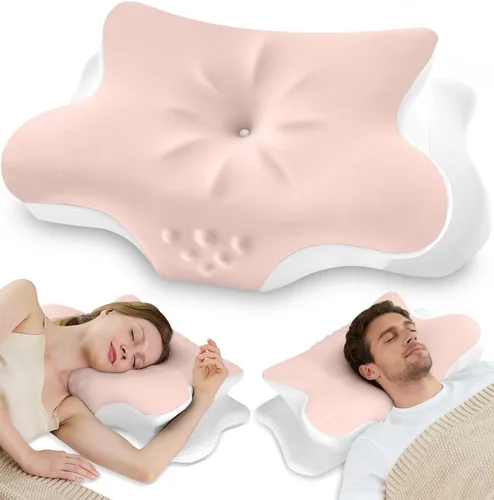 Vista 14 de Almohada cervical para el cuello para aliviar el dolor, almohada ergonómica de espuma viscoelástica para dormir de lado con contorno, almohada