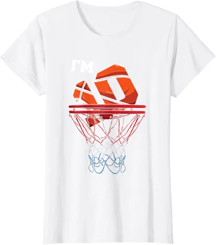 Vista 19 de Camiseta de regalo de cumpleaños con red de baloncesto de 10 años, Negro