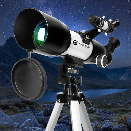 Vista 6 de Telescopio de 2.756 in de apertura 15.748 in refractor astronómico telescopio portátil para niños adultos principiantes con trípode adaptador
