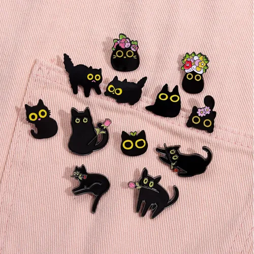 Vista 4 de Juego de pines esmaltados creativos a granel, plantas de dibujos animados, anime, arcoíris, punk, animales, esmaltados, mochila para hombresmujeres
