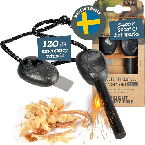 Vista 11 de Light My Fire Flint Fire Starter Ferro Rod Herramienta de supervivencia Ejército - Equipo de bushcraft de acero al fuego - Kit de inicio de fuego