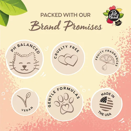 Vista 6 de Pet Head Felin' Good Cat - Espuma sin enjuague, aroma afrutado con aloe vera, champú seco para gatos malolientes, vegano, seguro para lamidas