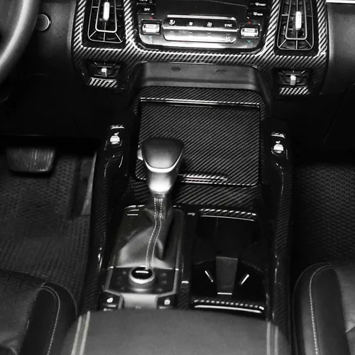 Vista 6 de YOUTOOCAR 2PCS Cubiertas de Panel de Palanca de Cambios Trim Compatibles con Kia Sorento 2021-2025 Accesorios (Patrón de Fibra de Carbono)