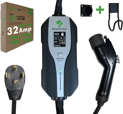 Vista 8 de Primecom.Tech - Cargador de vehículo eléctrico de nivel 2 (EV) Amperaje ajustable