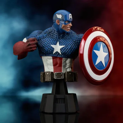 Vista 3 de Diamond Select Toys Marvel Comics: Capitán América busto de resina a escala 1:7, multicolor, 6 pulgadas