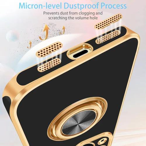 Vista 7 de Fingic Funda para iPhone 15, funda para iPhone 15 [con soporte de anillo de 360°] [soporte magnético para automóvil] Funda de teléfono con función