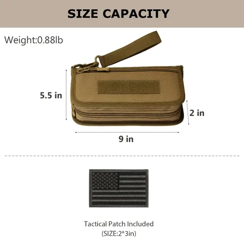 Vista 4 de SunForMorning Cartera táctica para tarjetas de identificación, cartera militar con bolsillo para monedas (1 parche incluido), Negro -, Cartera