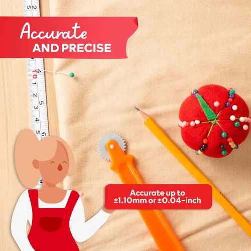 Vista 7 de XFasten Cinta métrica con parte trasera adhesiva, 0.5 pulgadas x 12 pies (paquete de 2) Cinta métrica de izquierda a derecha para banco de trabajo