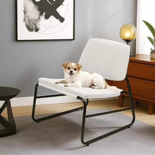 Vista 12 de DAICO Silla decorativa moderna, impermeable, sin brazos, cómodas, tapizadas, con marco de metal, para sala de estar, dormitorio, balcón, jardín