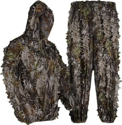 Vista 14 de LOOGU Traje de caza Ghillie, traje de camuflaje frondoso 3D, accesorios militares y de tiro, ropa de equipo táctico