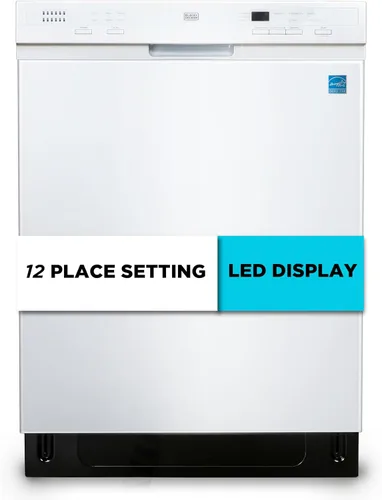 Vista 10 de BLACK+DECKER Lavavajillas empotrado de 24 pulgadas, capacidad para 12 cubiertos con tina de acero inoxidable, lavavajillas con 6 programas