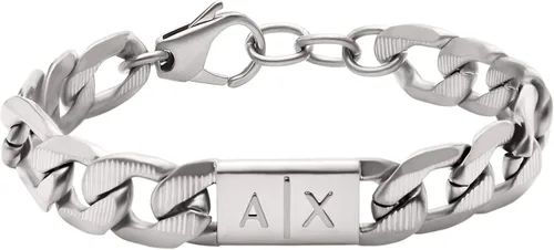 Vista 24 de A X Armani Exchange - Pulsera de cadena de acero inoxidable para hombre