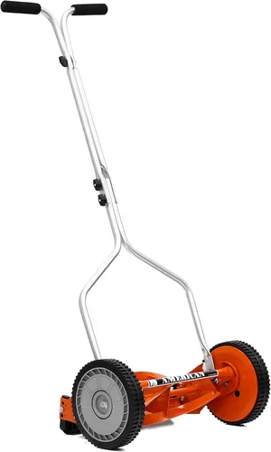 Vista 2 de American Lawn Mower Company 1204-14 Cortacésped de carrete de empuje de 4 cuchillas de 14 pulgadas, rojo y negro+Decker ST8600 5.0 AMP 13 pulgadas