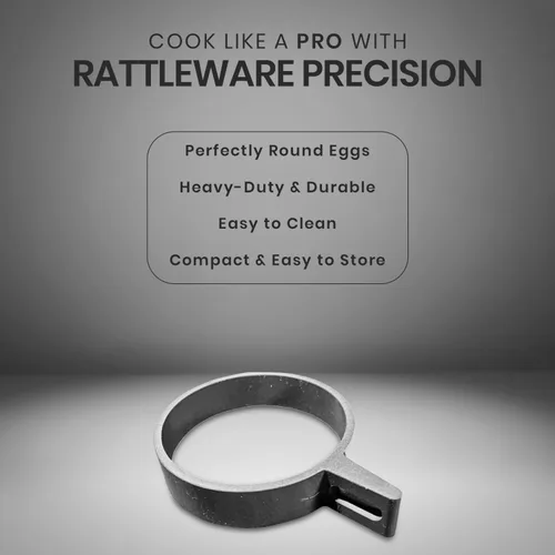 Vista 3 de Rattleware Anillo para huevo, perfecto para huevos redondos y consistentes, material resistente de grado alimenticio para cocinar sin complicaciones