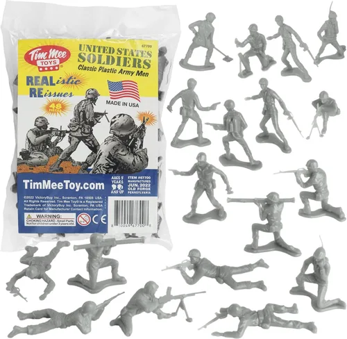 Vista 16 de TimMee Soldados de plástico del ejército - 48 figuras de juguete de soldados negros - Fabricado en EE. UU