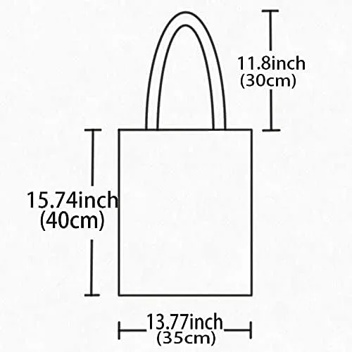 Vista 3 de ZSYKD Bolsa de lona con diseño de alfabeto y dibujos animados bonita bolsa de playa estética con asas bolsa de mano reutilizable para mujeres