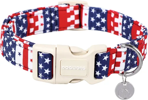 Vista 28 de DOGWONG Collar de perro de San Valentín, collar de perro con estampado de corazones para perros grandes, lindos collares de primavera, hembra