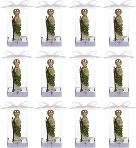 Vista 3 de Figura de recuerdo de 12 piezas de estatua de San Judas Tadeo Impresionantes decoraciones o recuerdos de fiesta para bautismo, primera comunión