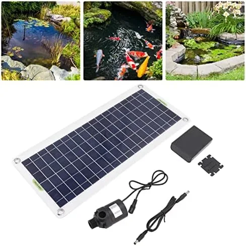 Vista 2 de Paneles solares, kit solar de polisilicio de 30 W, kit de bomba de fuente de panel solar para fuente alimentada por el sol, estanque hidropónico