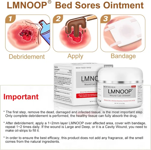 Vista 5 de Crema para el dolor de cama, ungüento orgánico para úlceras por decúbito, tratamiento de úlceras por presión, curación rápida de heridas