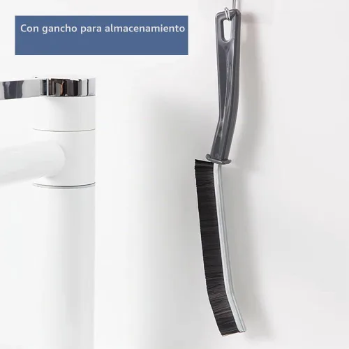 Vista 6 de Cepillo limpiador de lechada con mango duro, cerdas rígidas en ángulo para duchas, bañeras, cocinas, multisuperficie, herramienta de limpieza