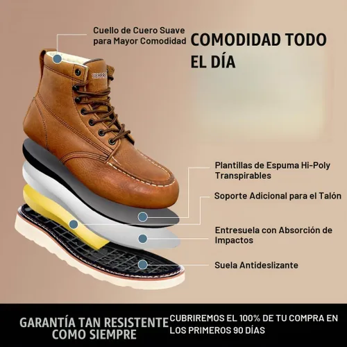 Vista 2 de EVER BOOTS Botas de trabajo con puntera tipo mocasín para hombre de construcción cuña ligera