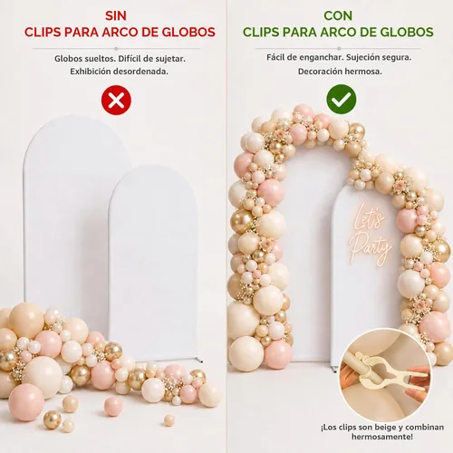 Vista 5 de LemonRoad Paquete de 10 Clips Grandes para Arco de Globos de Plástico Transparente con Resorte para Telón de Fondo de 3.5 Pulgadas, Abrazaderas