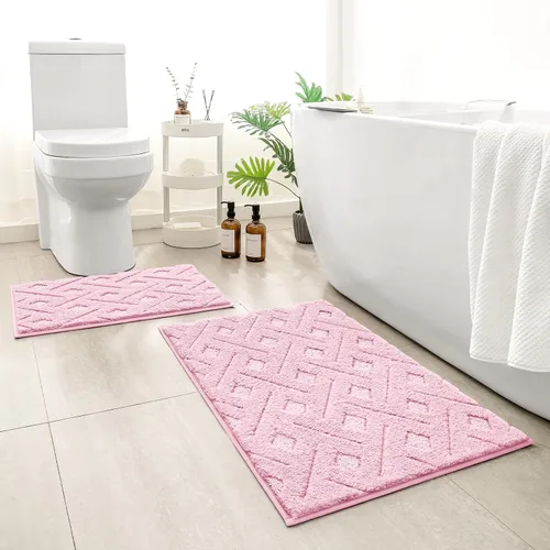 Vista 10 de HOMEIDEAS - Juego de alfombras de baño de 2 piezas, antideslizantes, lavables a máquina, de felpa extra suave y absorbente, para baño, tina y ducha