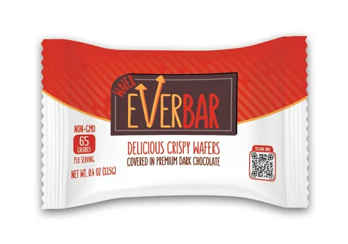 Vista 9 de EverBar - Barras de chocolate Dark'n Crispy, 24 unidades Barra de caramelo de oblea de chocolate negro sin OMG, para llevar Con café o té