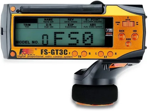 Vista 2 de Flysky FS-GT3C 2.4Ghz 3CH AFHDS Transmisor automático de sistema digital de salto de frecuencia y FS-GR3E 2.4Ghz 3CH receptor para barco RC Car