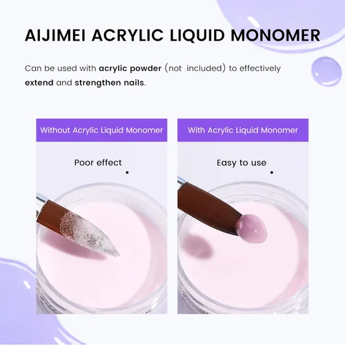 Vista 4 de Monómero líquido acrílico para sistema de uñas, 4.1 fl oz/4fl.oz para aplicación de polvo acrílico, monómero acrílico para uñas acrílicas