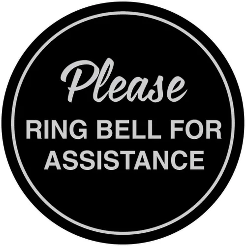 Vista 23 de Signs ByLITA Circle Please Ring Bell For Assistance - Letrero de pared o puerta Fácil instalación Letrero de recepción de recepción
