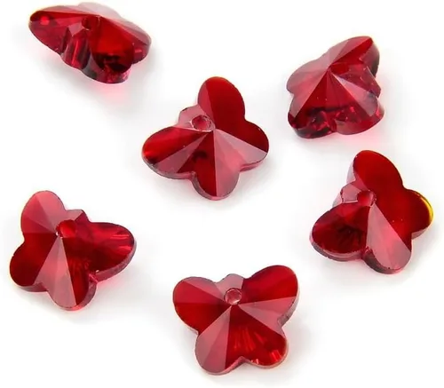 Vista 15 de 20 colgantes de cristal de mariposa checa de 0.394 in (0.39 pulgadas) abril transparente piedra natal agujero lateral cuentas para joyería artesanía