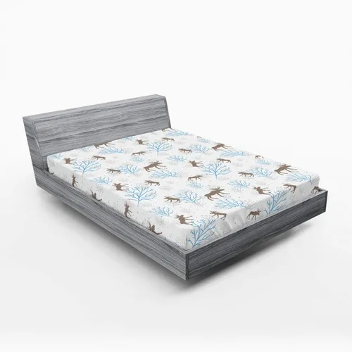 Vista 13 de Ambesonne Juego de sábanas bajeras veganas, ilustración de plátanos simétricamente alineados con patrón de frutas exóticas, funda de cama