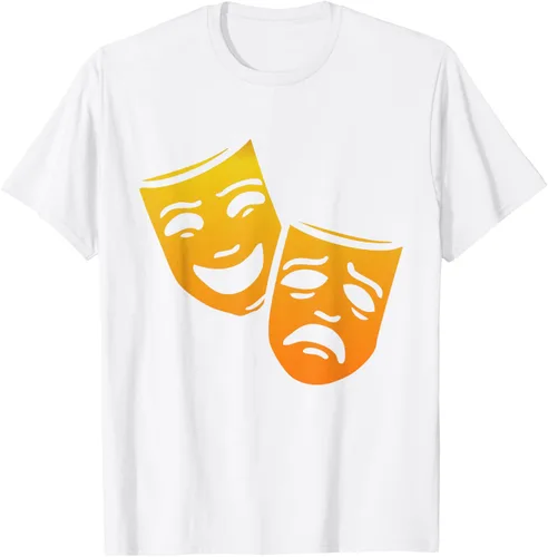 Vista 48 de Comedia y tragedia griega teatro máscaras camiseta