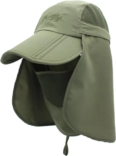Vista 14 de Sombrero de sol transpirable de ala ancha UPF 50+ con solapa para el cuello, protección UV, gorra de secado rápido para verano, pesca al aire libre