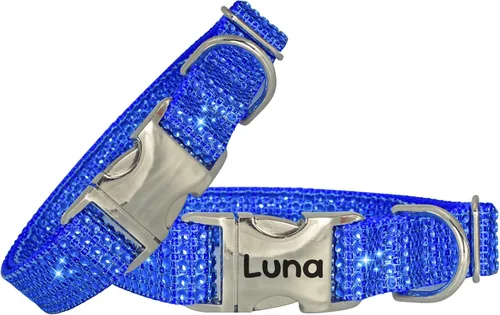 Vista 11 de Collar de perro con diamantes de imitación, hebilla grabada y opciones de correa, collares de perro brillantes a la moda, joyas brillantes