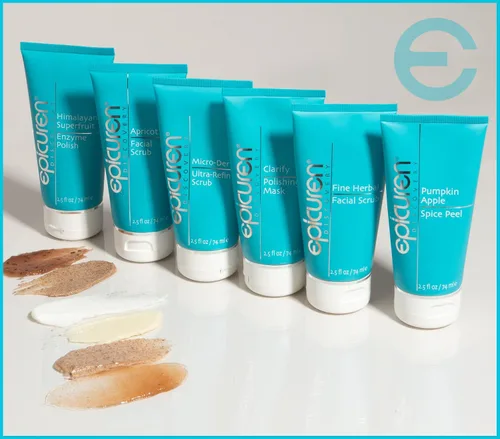 Vista 4 de Epicuren Discovery Exfoliante facial de albaricoque, 2.5 onzas líquidas beige con manchas marrones oscuras