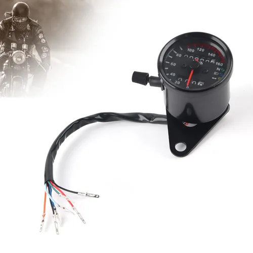 Vista 7 de Motocicleta cuentakilómetros velocímetro indicador doble pantalla digital KM/H Universal 1pc (negro)