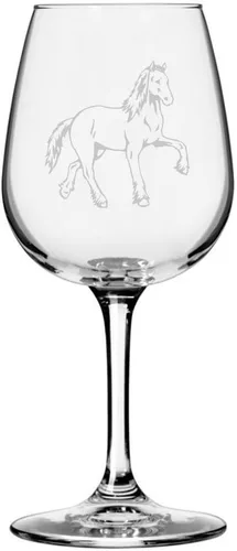 Vista 50 de Abaco Barb Body Horse - Copa de vino grabada multiusos (12.75 onzas) Unique Gifts for Horse Lovers, Personalized Wine Glasses, All-Purpose
