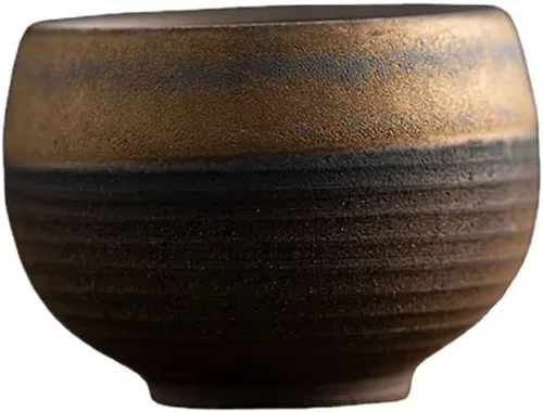 Vista 4 de Juego de 6 tazas de té de cerámica de arcilla pequeña hecha a mano, tradición asiática japonesa, estética, cerámica, porcelana, Chado Zen