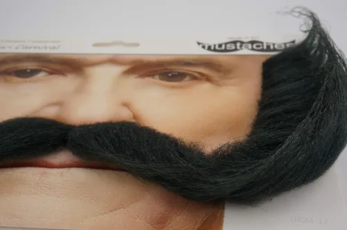Vista 6 de Mustaches Hillbilly - Bigote y patillas falsas autoadhesivas, novedad, pelo facial falso, accesorio de disfraz para adultos, color negro brillante