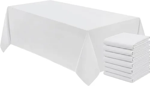 Vista 27 de Mantel rectangular de poliéster, manteles para mesas rectangulares de 6 pies, manteles de tela decorativa lavable para bodas, banquetes y campamento