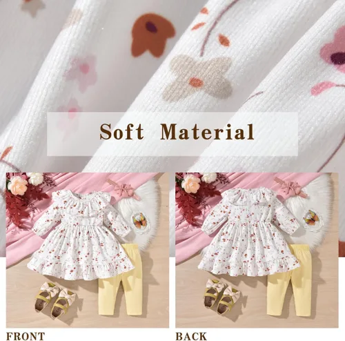 Vista 5 de Aalizzwell Conjunto de leggings de vestir para bebés y niñas