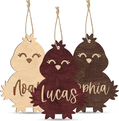 Vista 7 de Etiquetas personalizadas para cesta de Pascua con nombre, conejo de Pascua, cereza, etiquetas de nombre de Pascua personalizadas, regalos de conejo